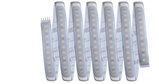 Flexibler LED-Lichtstreifen mit warmweißen Dioden und selbstklebender Rückseite für vielseitige Beleuchtung.