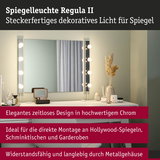 Spiegelleuchte Regula II aus hochwertigem Chrom mit dekorativen Leuchtmitteln für Hollywood-Spiegel und Schminktische