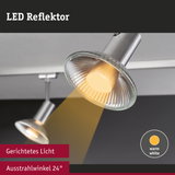 LED Reflektor mit Glas und Metall in Silber, gerichtetes warmweißes Licht mit 24° Abstrahlwinkel