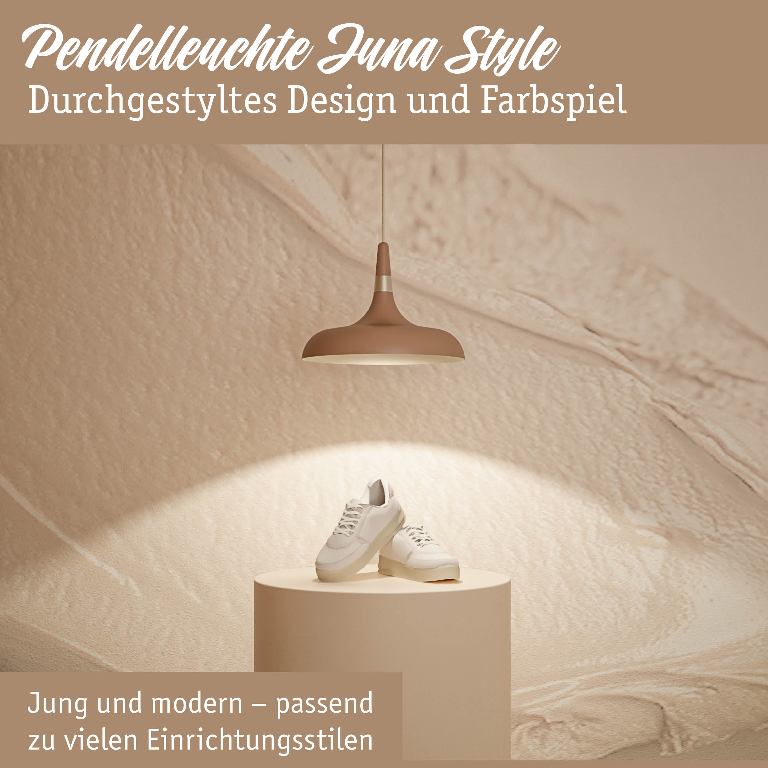 Pendelleuchte Juna Style in Braun mit modernem Design und warmem Licht für vielseitige Einrichtung