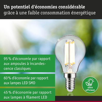 Ampoule LED à verre transparent et base argentée pour un éclairage efficace et économique