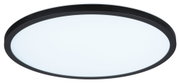 Plafonnier LED rond avec cadre noir et diffuseur blanc pour éclairage moderne