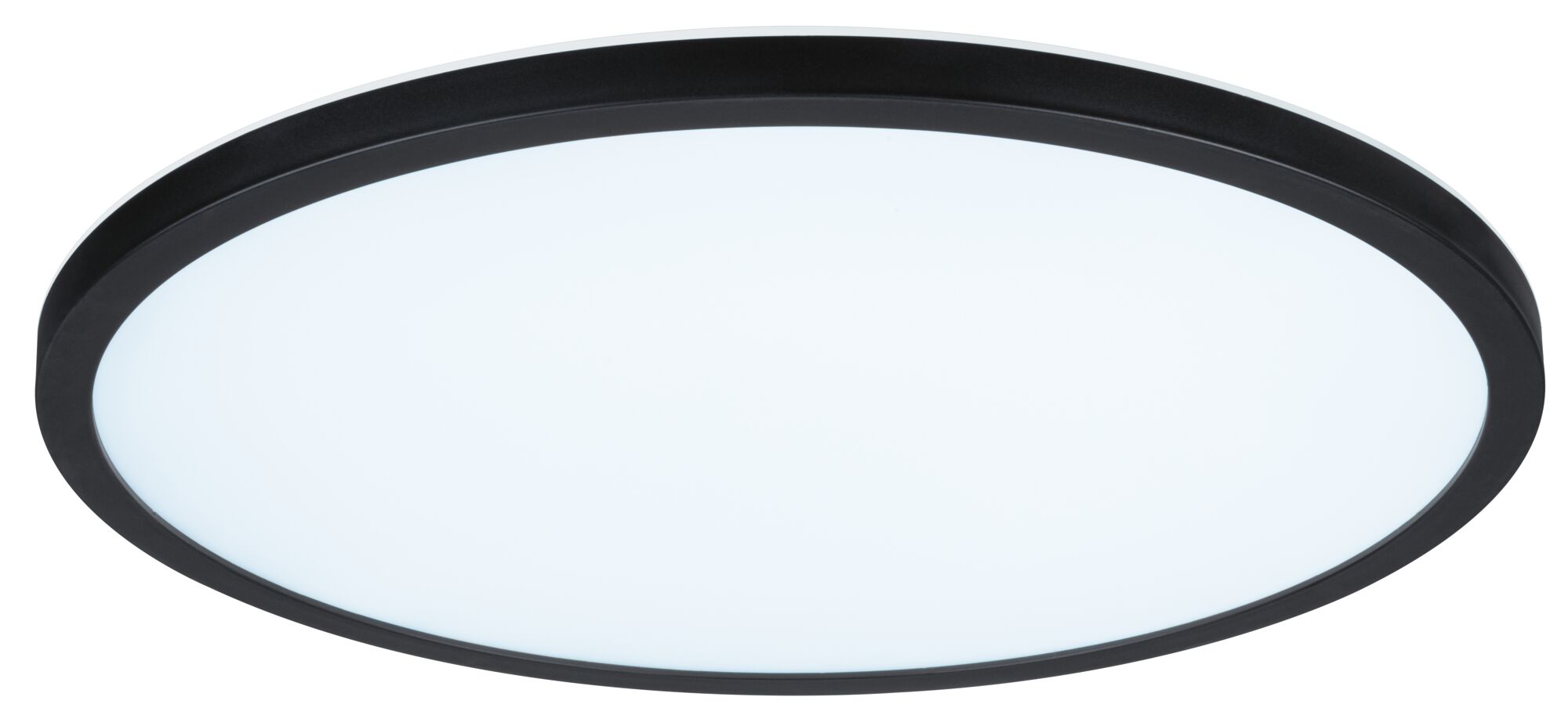 Plafonnier LED rond avec cadre noir et diffuseur blanc pour éclairage moderne