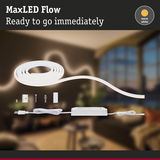 MaxLED Flow warm white LED strip with power supply and mounting kit for flexible home lighting