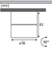 Technical drawing showing 83 mm height and 78 mm diameter dimensions for lighting product