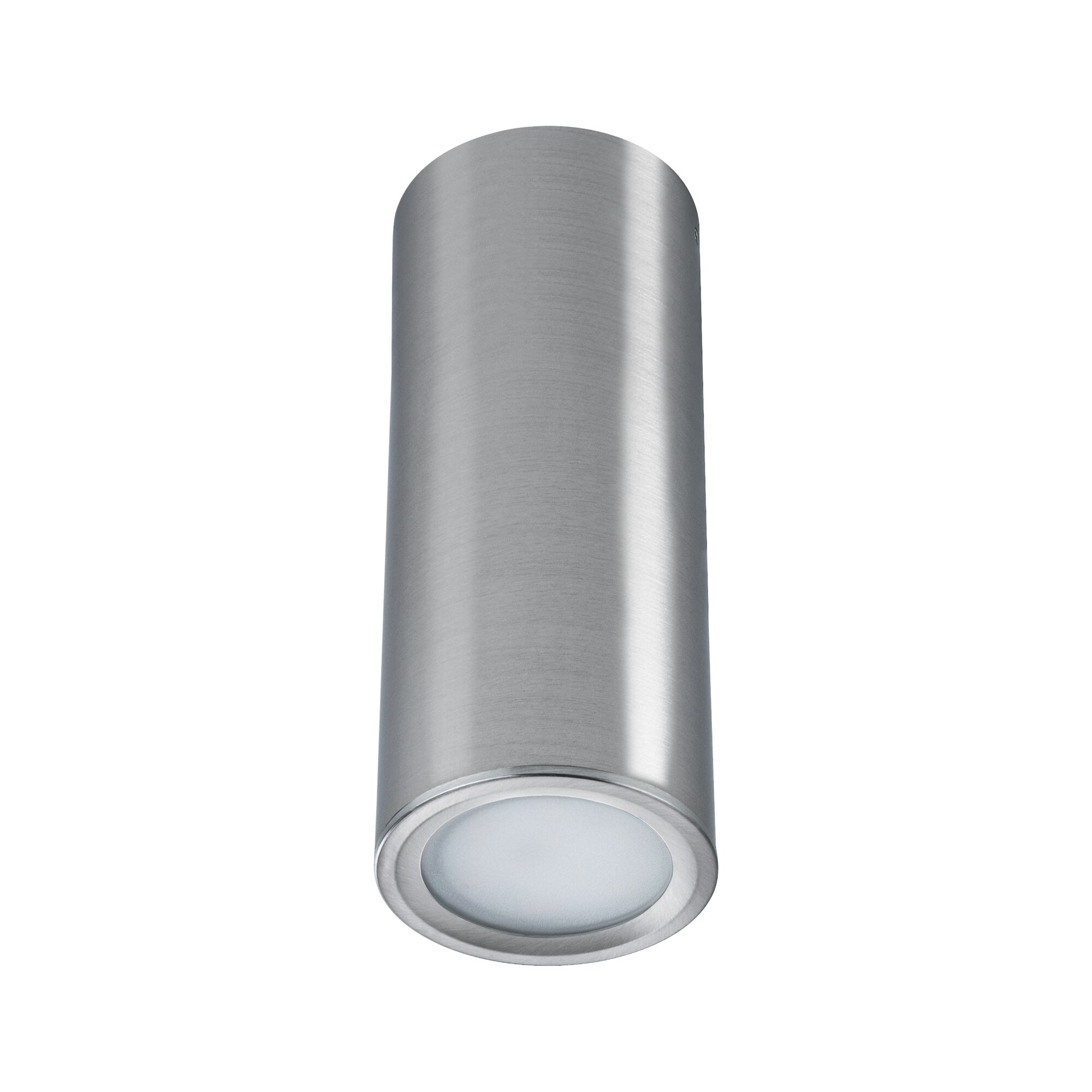 Modern ceiling spotlight in brushed stainless steel silver for LED lighting