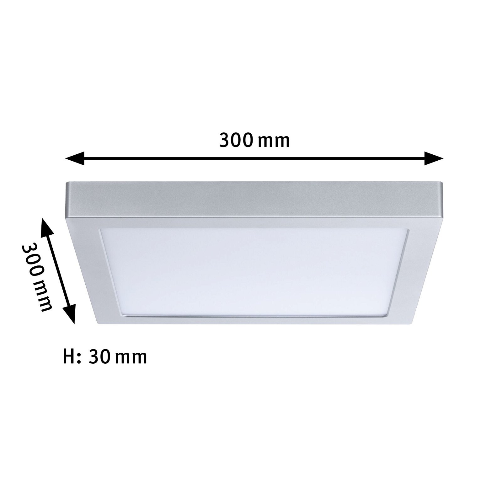 Panneau LED Abia carré 300x300mm 22W 2200lm 2700K Chrome mat