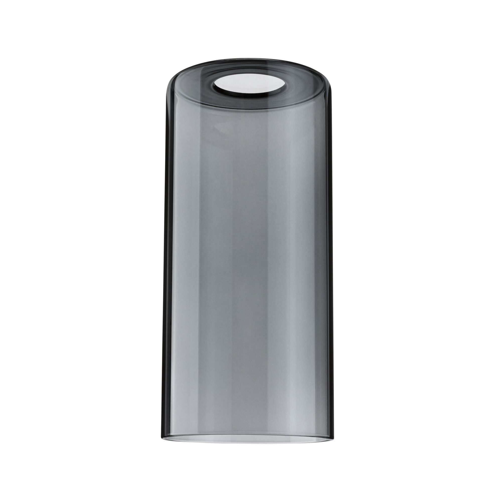 Cylindrical smoked glass lampshade for modern LED lights with minimalist design and grey tint
