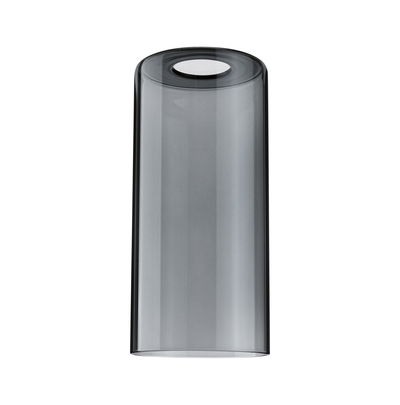 Cylindrical smoked glass lampshade for modern LED lights with minimalist design and grey tint