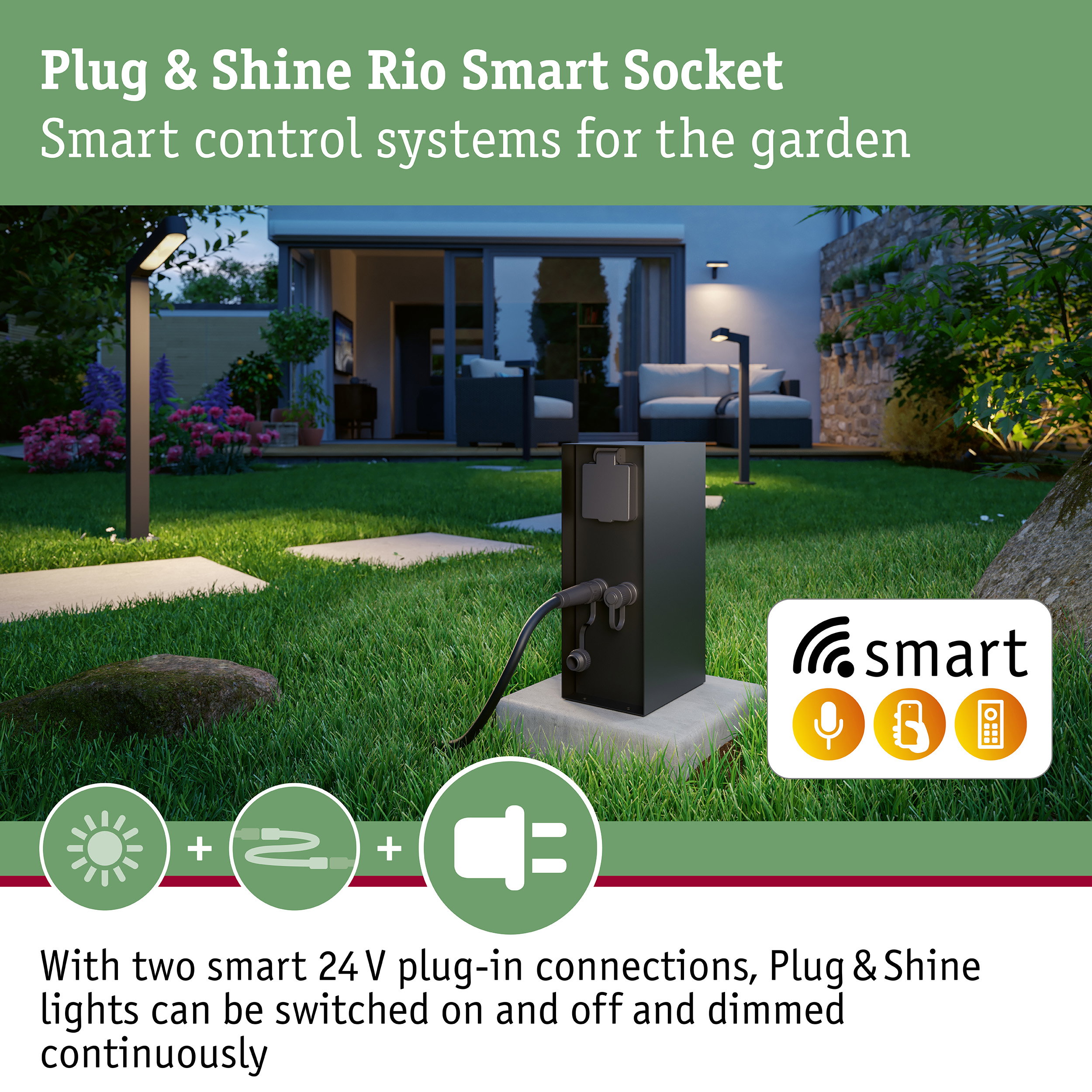 Plug & Shine Socket column Rio incl. Transformer IP44 Anthracite