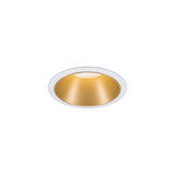 Spot LED encastré rond avec cadre blanc et réflecteur doré pour éclairage d'intérieur