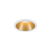 Ronde inbouwspot met wit frame en gouden binnenkant voor moderne LED-verlichting