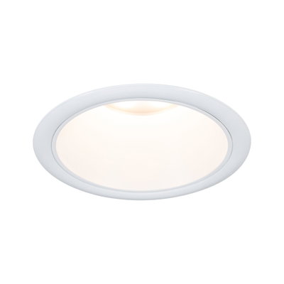 Round white LED recessed light with warm white glow for energy-efficient room lighting
