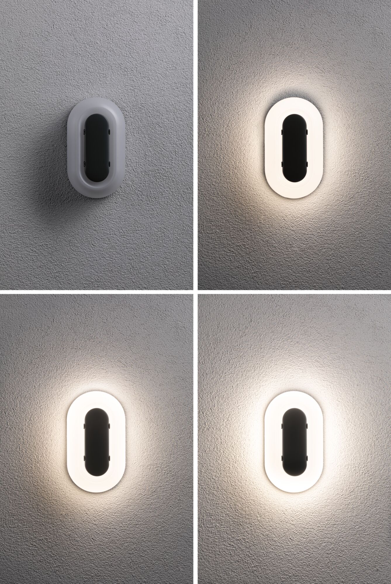 LED Exterior wall light Elunor IP65 elongated 122x212mm 2200 - 4000K 18,5W 1460lm 230V Anthracite/White Polycarbonate