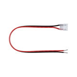 Electrical connection cable with red and black wire and clear connector for LED lighting systems