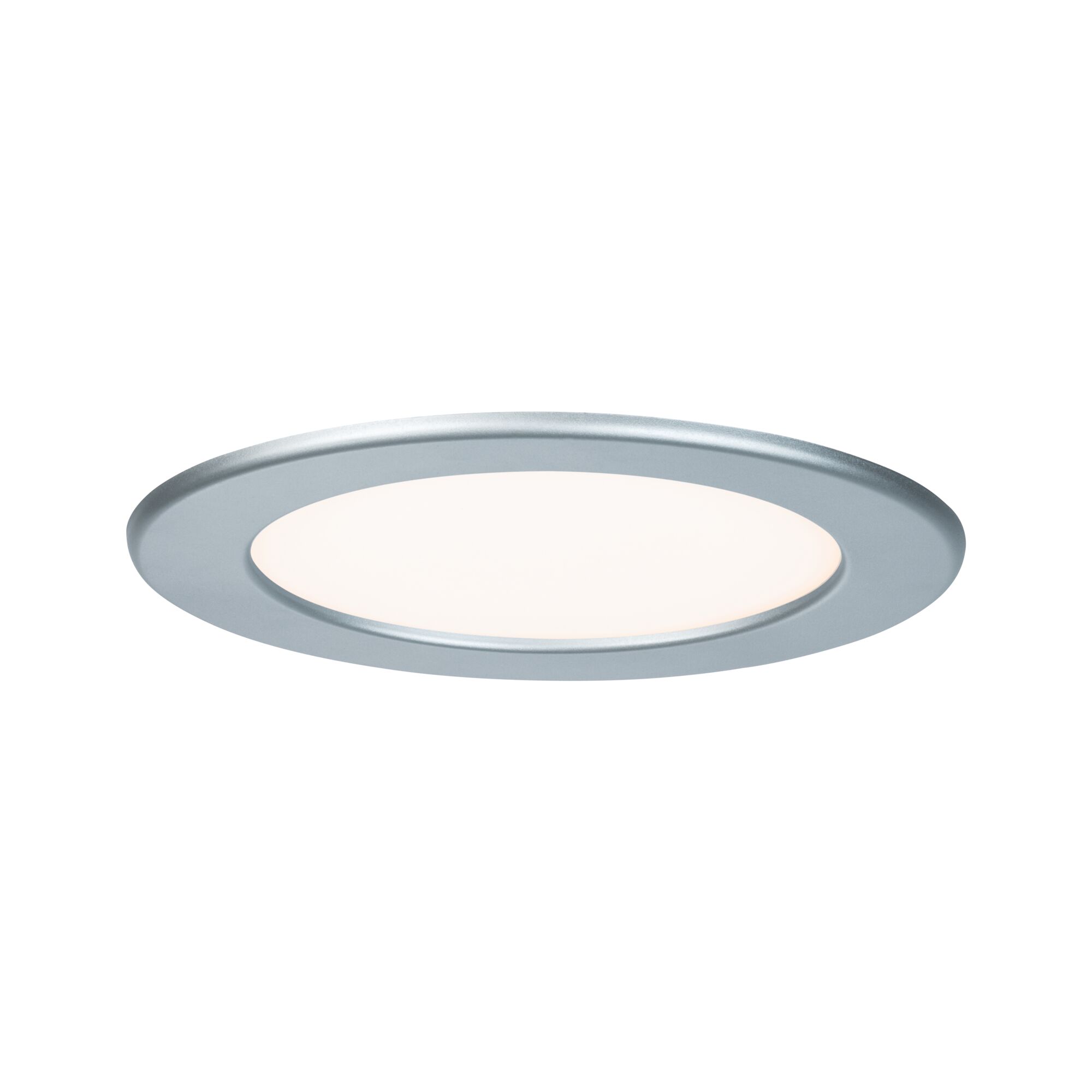 LED-indbygningspanel IP44 rund 170mm 11,1W 720lm 2700K Krom mat Rund LED-indbygningspanel i sølvfarvet aluminium med varmt hvidt lys til moderne belysning