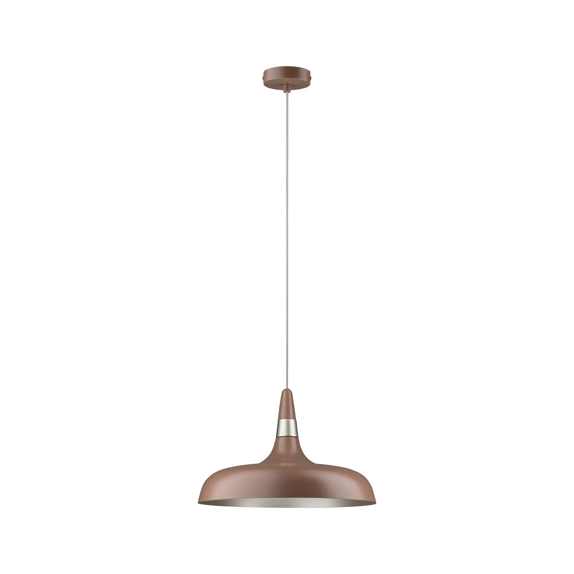 Lampa wisząca z brązowego metalu z srebrnym akcentem, nowoczesny design do wnętrz