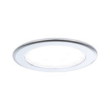 Round LED recessed light with white plastic diffuser and silver aluminum frame for ceiling lighting