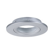 Round recessed spotlight in silver aluminium with adjustable inner ring for LED lighting