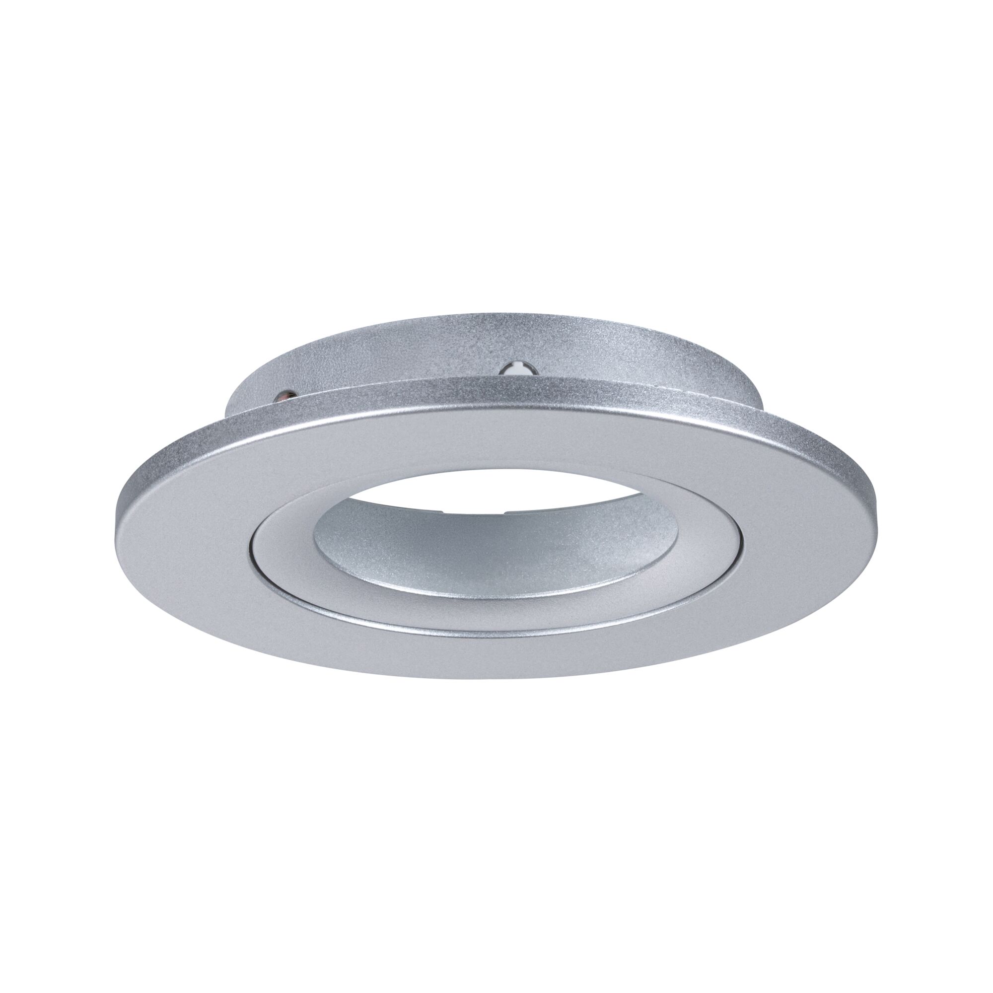Round recessed spotlight in silver aluminium with adjustable inner ring for LED lighting