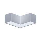 Firkantet LED-loftlampe i sølv aluminium med hvid diffusor til moderne belysning