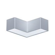 Vierkante LED-plafondlamp van zilverkleurig aluminium met witte diffuser voor moderne verlichting