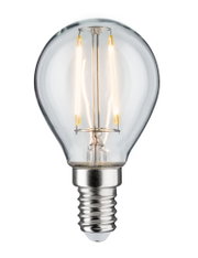Klassische LED-Glühbirne mit transparentem Glas und E14-Fassung für energiesparende Beleuchtung