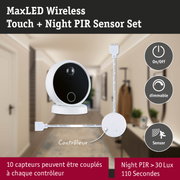 Set MaxLED Wireless Touch et capteur PIR de nuit blanc pour contrôle d’éclairage intelligent et dimmable