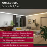 Bande LED MaxLED 1000 de 2,5 m en blanc chaud pour un éclairage lumineux et système extensible