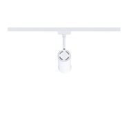 Spot LED blanc en métal avec système sur rail pour un éclairage intérieur flexible