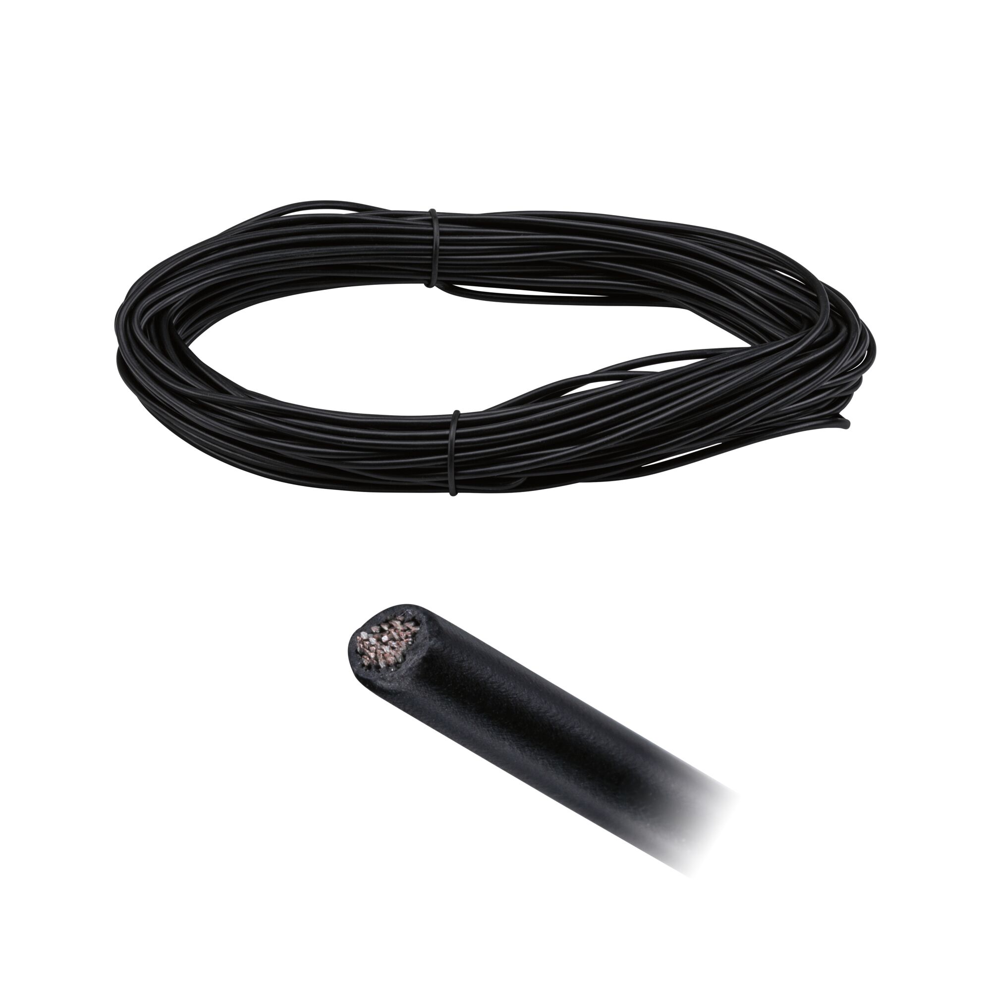 CorDuo Kabelsysteem Spankabel 20m 2,5qmm Zwart Zwarte geïsoleerde elektrische kabel met koperen geleider voor verlichting en elektrische installaties
