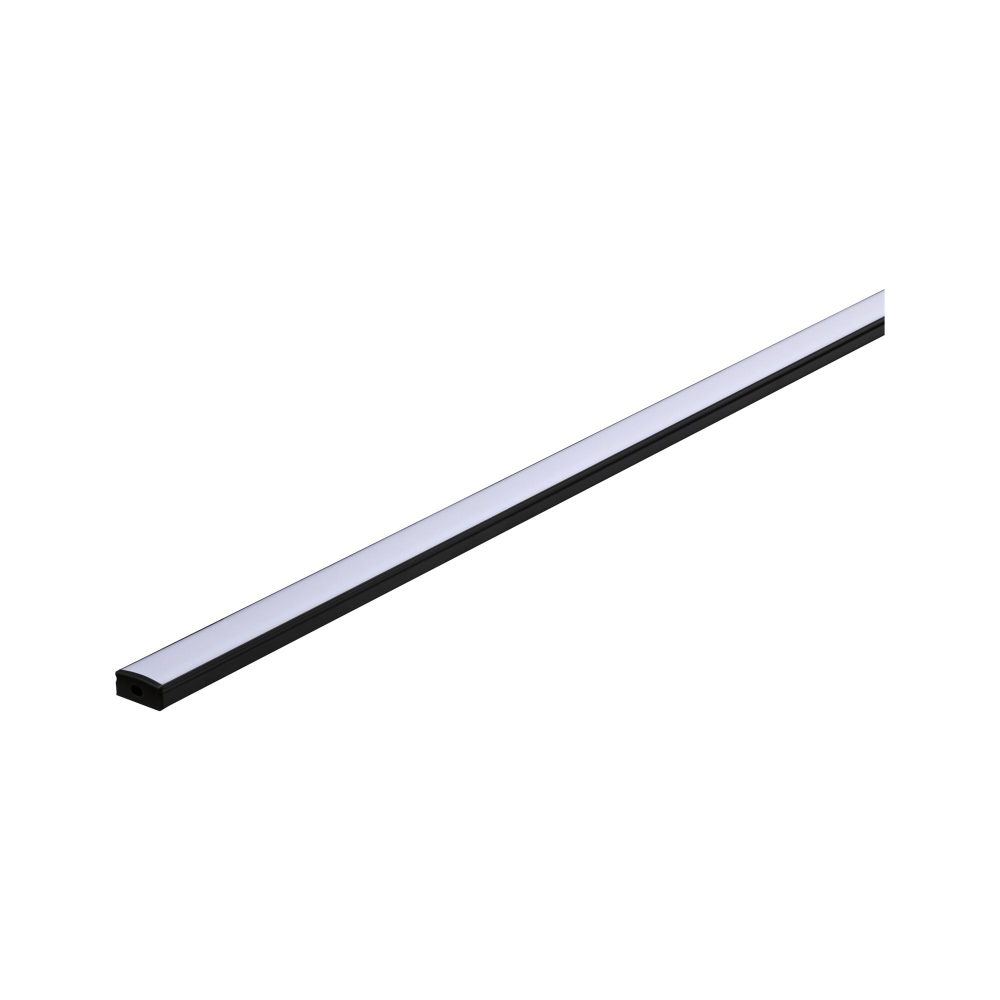 Profilé de strip LED Base Diffuseur blanc 1m Noir Barre lumineuse LED noire fine avec diffuseur dépoli pour éclairage intérieur moderne