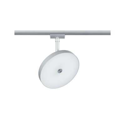 Ronde zilveren LED-railspot met witte diffuser van aluminium voor moderne binnenverlichting