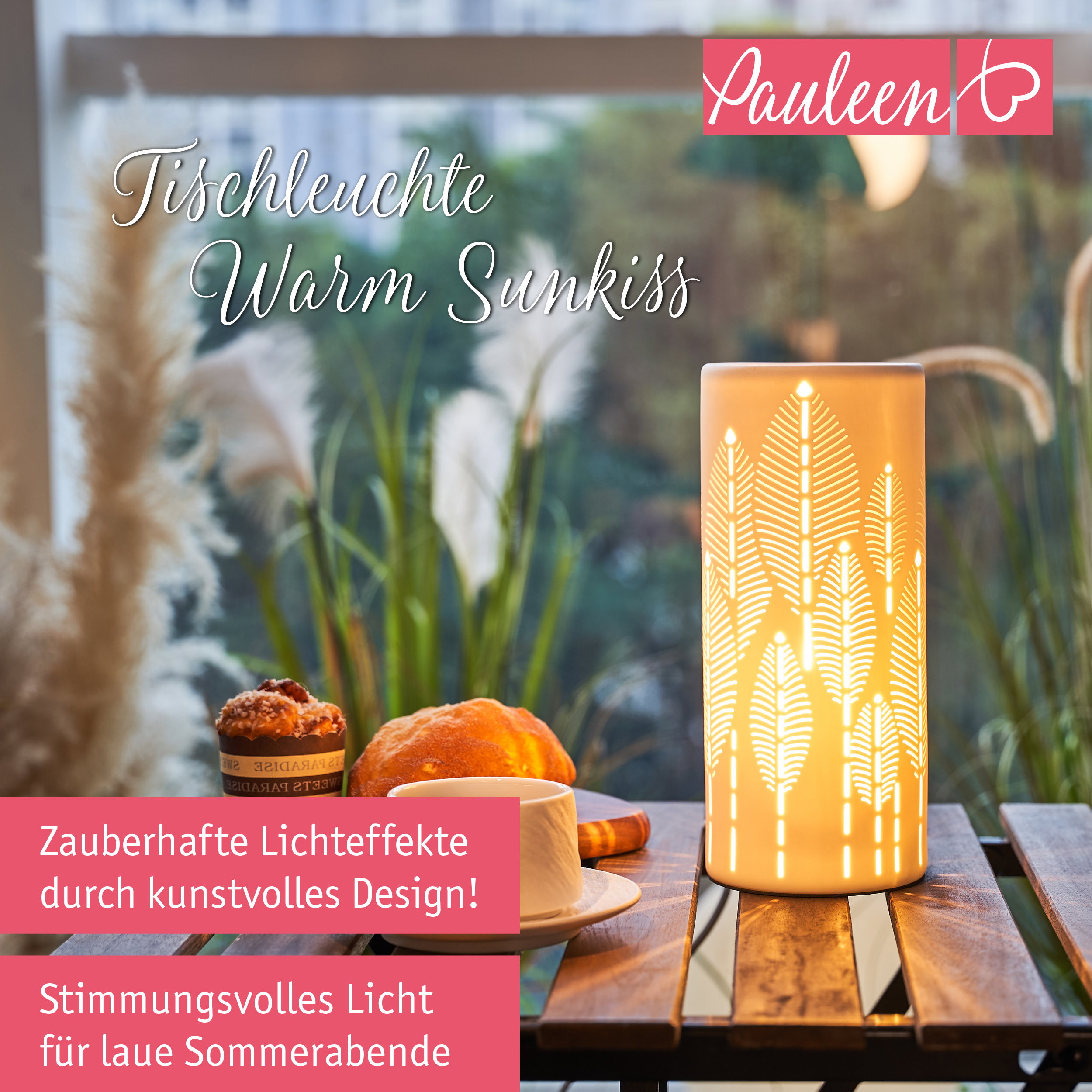Paulmann Pauleen Tischleuchte Warm Sunkiss E14 max. 20W Weiß matt