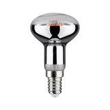 Reflector bulb with E14 base and silver coating for focused lighting