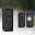 Socket column Rio Timer IP44 Anthracite Black outdoor sockets with protective covers and mechanical timer for garden lighting control.