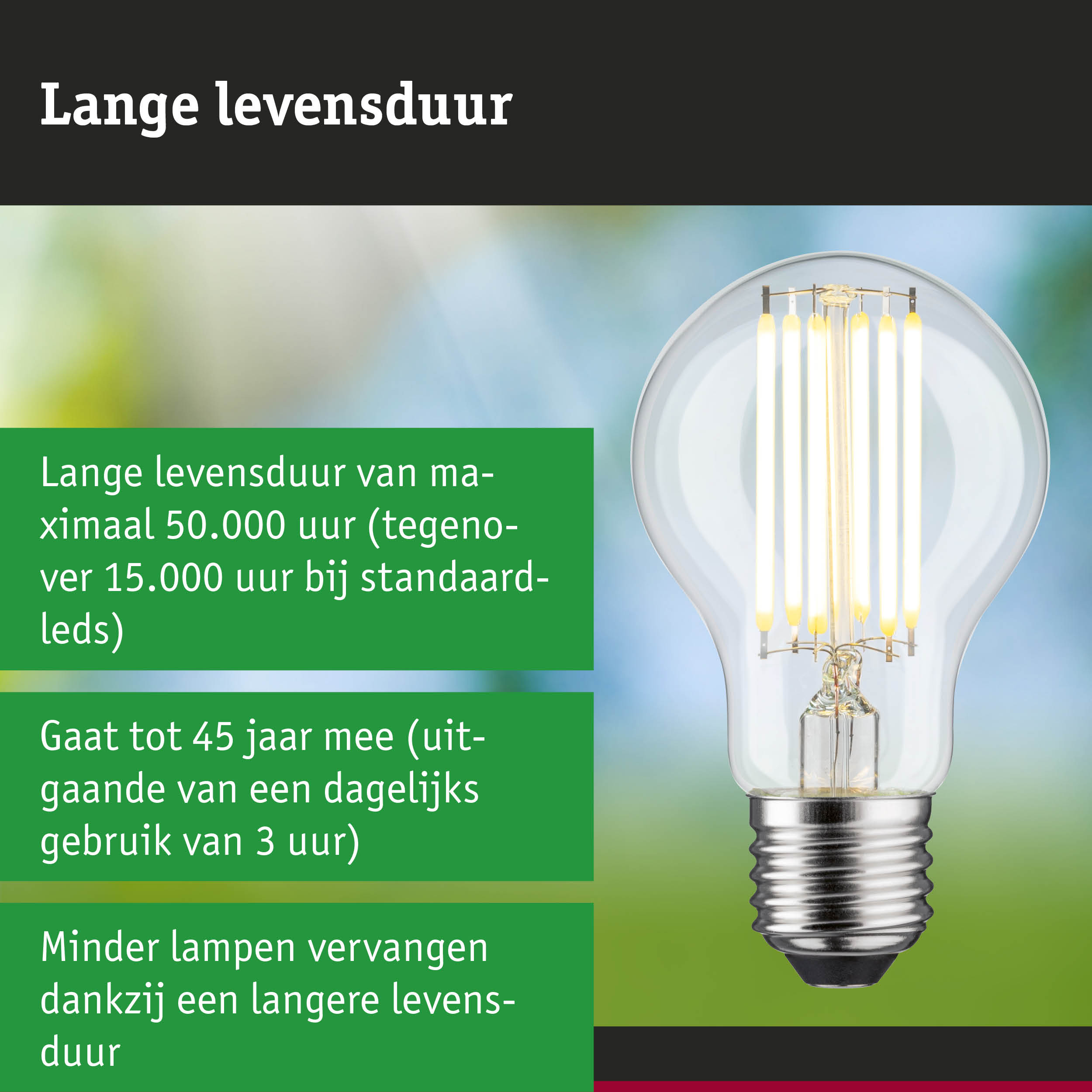 LED-lamp met lange levensduur in hand, energiezuinige duurzame verlichtingsoplossing