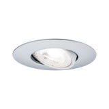 Ronde inbouw LED-spot van zilverkleurig aluminium met verstelbare lichtkop voor flexibele verlichting