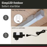 Weißes SimpLED Outdoor LED-Licht mit Clip-Halterung und IP65 Schutz für Außenbereiche