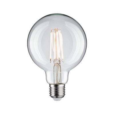 Clear LED filament bulb with E27 base for energy-efficient lighting and vintage style