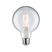 Clear LED filament bulb with E27 base for energy-efficient lighting and vintage style