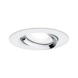 Round white plastic recessed spotlight with adjustable chrome reflector for LED lighting
