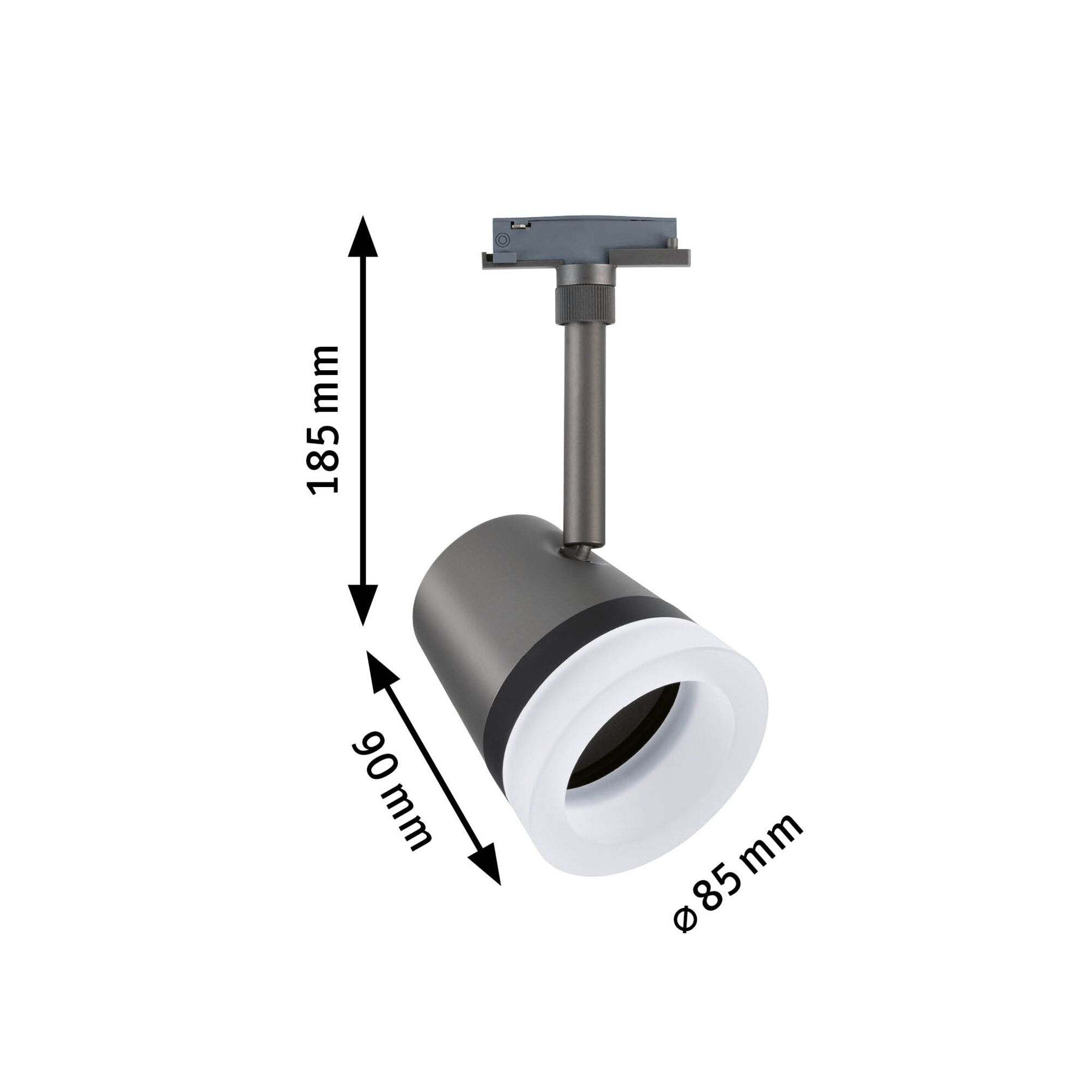 URail Railspot Cone GU10 max. 10W dimbaar 230V Titaanium