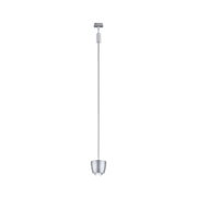 Moderner silberner LED-Pendelleuchte aus Metall mit Kabel für stilvolle Raumbeleuchtung
