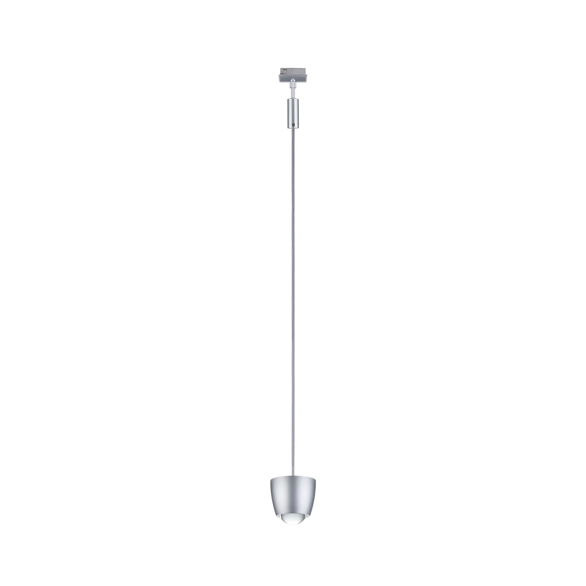 Modern silver metal LED pendant light with cable for stylish indoor lighting solutions