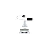White GU10 LED recessed spotlight with connector cable and socket for energy-efficient lighting