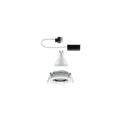 White GU10 LED recessed spotlight with connector cable and socket for energy-efficient lighting