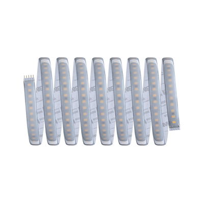 Flexibler LED-Lichtstreifen mit warmweißen Dioden und selbstklebender Rückseite für vielseitige Beleuchtung.