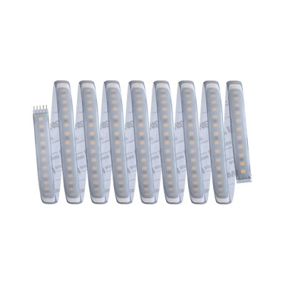Bande LED flexible avec diodes blanc chaud et dos autocollant pour éclairage polyvalent.