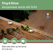 Kleine ronde aluminium LED inbouwspot met warm wit licht voor terras- en tuinverlichting